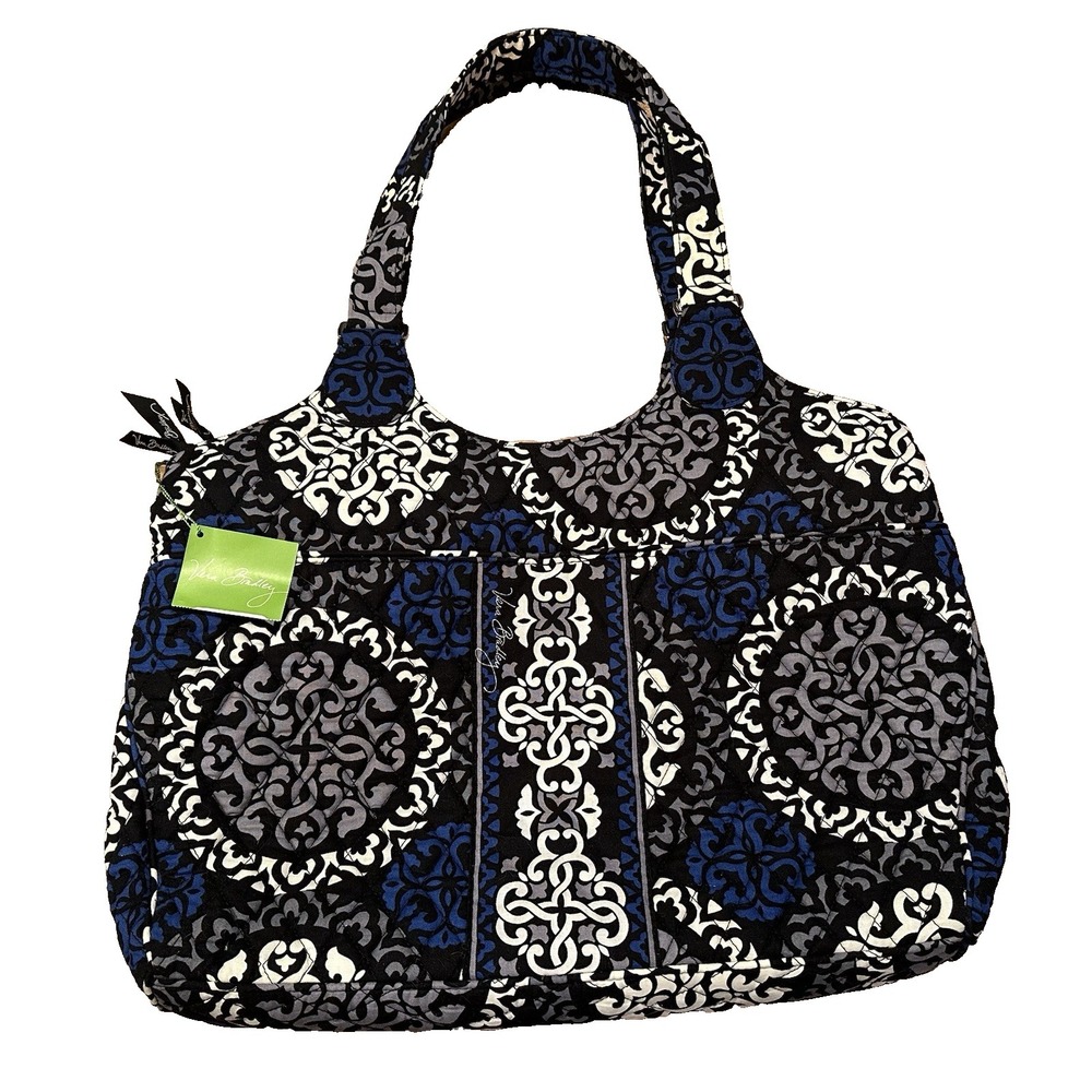 NEW Vera Bradley Blue Canterberry Cobalt Retired Print Laptop Carryall Bag NWT